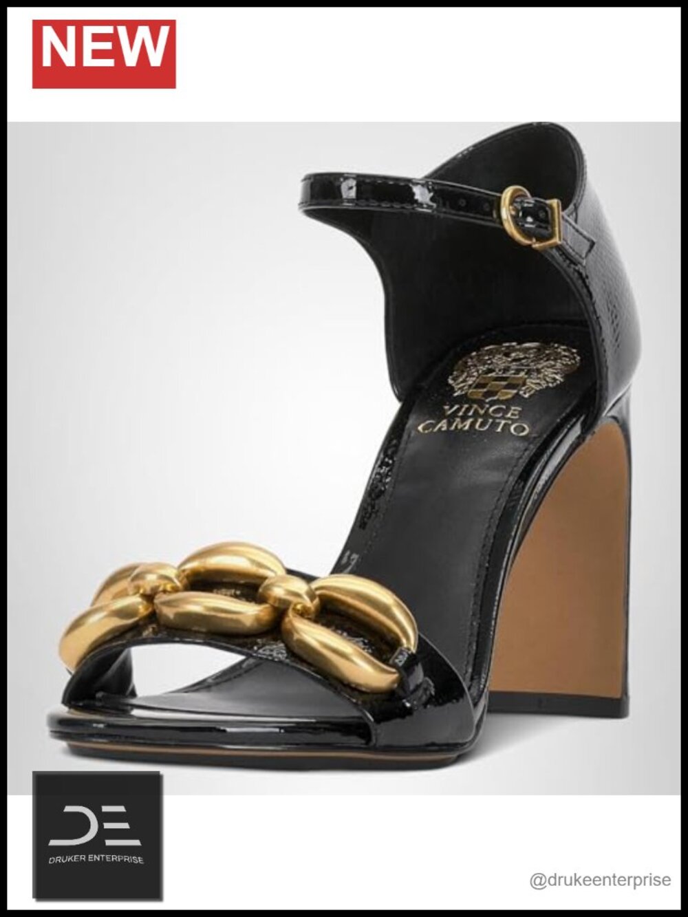 Women's Leather Heeled Sandals Open Round Toe 3.5in